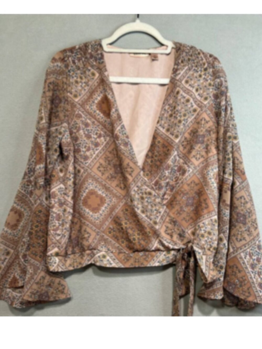 Willow Root Boho Wrap Crop Top Size Medium